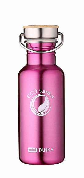 600ml MiniTANKA with stainless steel bamboo lid -Pink