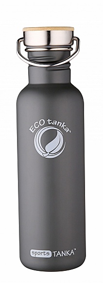 800ml SportsTANKA -Olive Grey with stainless steel bamboo lid