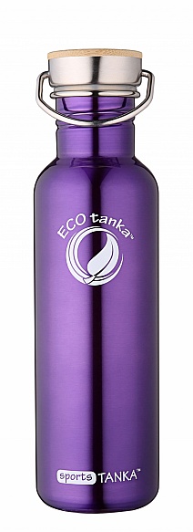 800ml SportsTANKA Purple with stainless steel bamboo lid